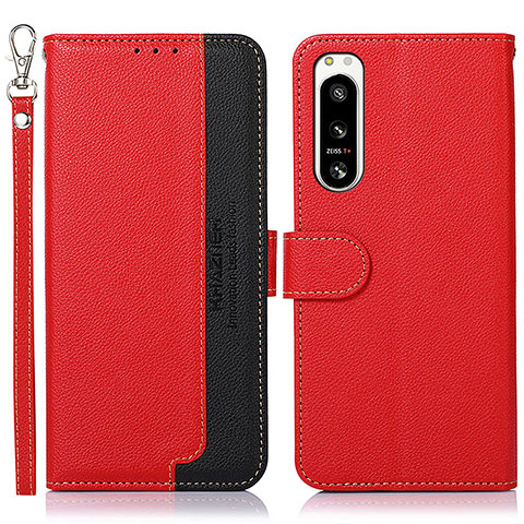 Coque Portefeuille Livre Cuir Etui Clapet A09D pour Sony Xperia 5 IV Rouge