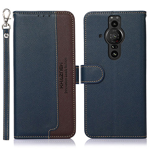 Coque Portefeuille Livre Cuir Etui Clapet A09D pour Sony Xperia PRO-I Bleu