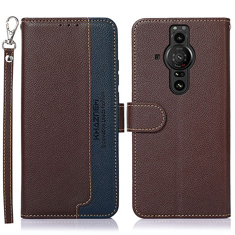 Coque Portefeuille Livre Cuir Etui Clapet A09D pour Sony Xperia PRO-I Marron