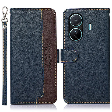 Coque Portefeuille Livre Cuir Etui Clapet A09D pour Vivo iQOO Z6 Pro 5G Bleu