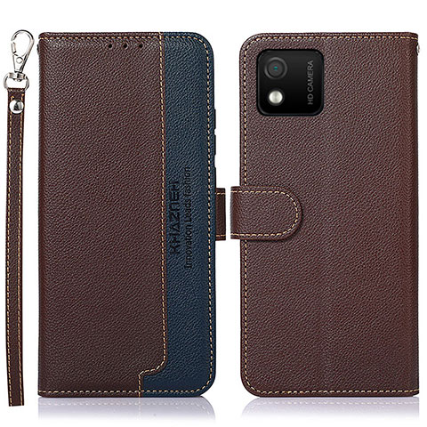 Coque Portefeuille Livre Cuir Etui Clapet A09D pour Wiko Y52 Marron