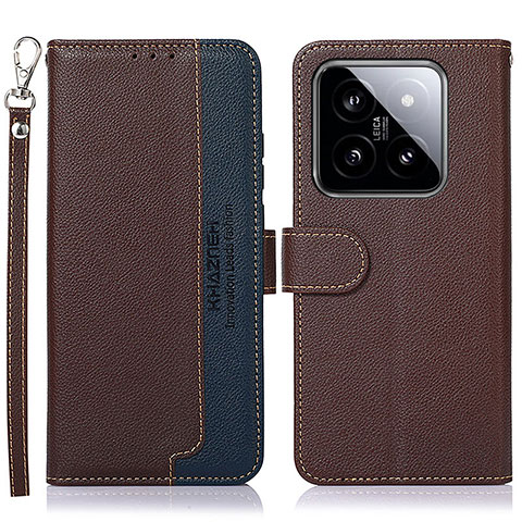 Coque Portefeuille Livre Cuir Etui Clapet A09D pour Xiaomi Mi 14 Pro 5G Marron