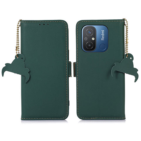 Coque Portefeuille Livre Cuir Etui Clapet A09D pour Xiaomi Poco C55 Vert