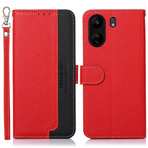 Coque Portefeuille Livre Cuir Etui Clapet A09D pour Xiaomi Poco C65 Rouge