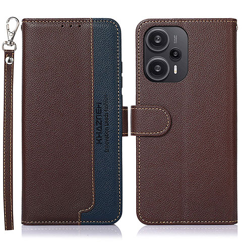 Coque Portefeuille Livre Cuir Etui Clapet A09D pour Xiaomi Poco F5 5G Marron