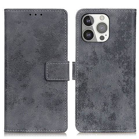 Coque Portefeuille Livre Cuir Etui Clapet A10 pour Apple iPhone 13 Pro Gris