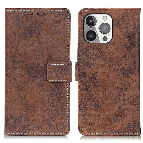 Coque Portefeuille Livre Cuir Etui Clapet A10 pour Apple iPhone 13 Pro Marron