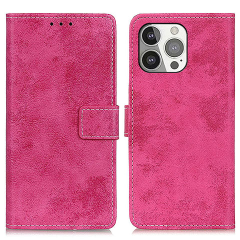 Coque Portefeuille Livre Cuir Etui Clapet A10 pour Apple iPhone 13 Pro Max Rose Rouge