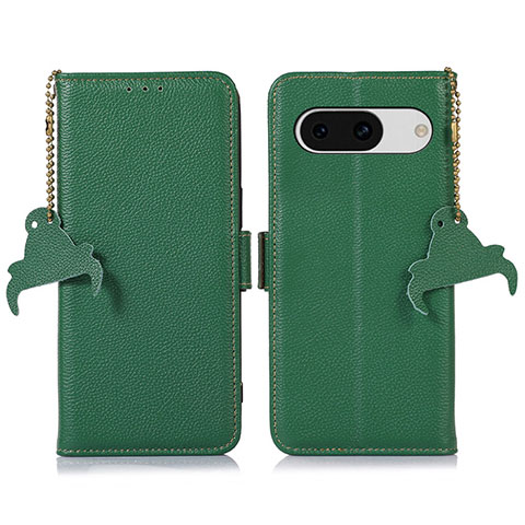 Coque Portefeuille Livre Cuir Etui Clapet A10D pour Google Pixel 8a 5G Vert