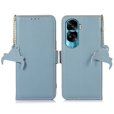 Coque Portefeuille Livre Cuir Etui Clapet A10D pour Huawei Honor 90 Lite 5G Bleu Clair