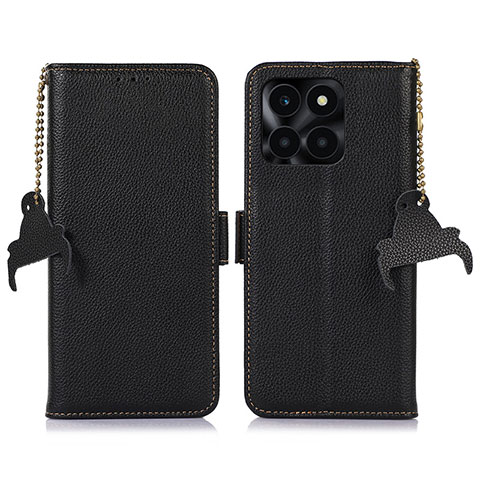 Coque Portefeuille Livre Cuir Etui Clapet A10D pour Huawei Honor X6a Noir