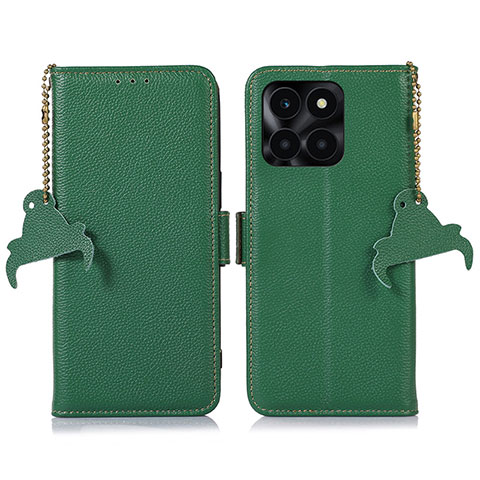 Coque Portefeuille Livre Cuir Etui Clapet A10D pour Huawei Honor X6a Vert