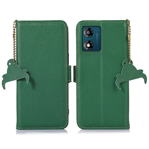 Coque Portefeuille Livre Cuir Etui Clapet A10D pour Motorola Moto E13 Vert