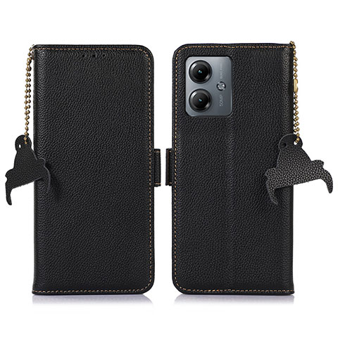 Coque Portefeuille Livre Cuir Etui Clapet A10D pour Motorola Moto G14 Noir