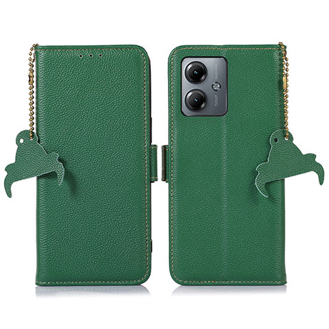 Coque Portefeuille Livre Cuir Etui Clapet A10D pour Motorola Moto G14 Vert