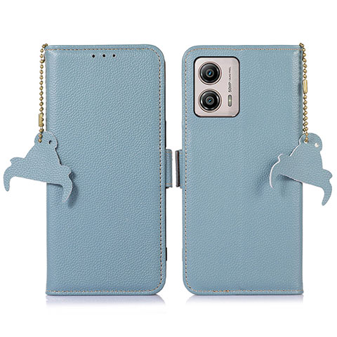 Coque Portefeuille Livre Cuir Etui Clapet A10D pour Motorola Moto G53 5G Bleu Clair