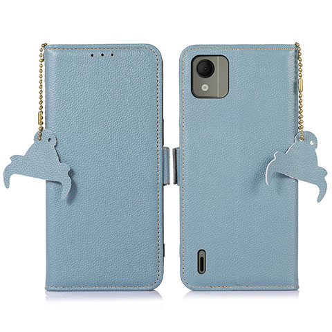 Coque Portefeuille Livre Cuir Etui Clapet A10D pour Nokia C110 Bleu Clair