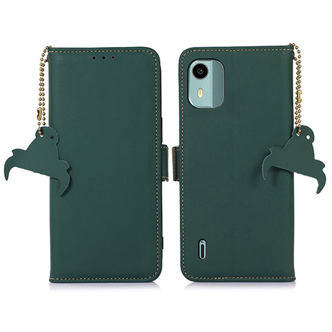 Coque Portefeuille Livre Cuir Etui Clapet A10D pour Nokia C12 Plus Vert