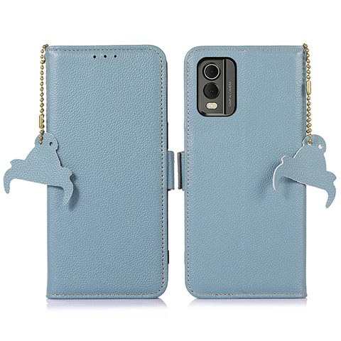 Coque Portefeuille Livre Cuir Etui Clapet A10D pour Nokia C210 Bleu Clair