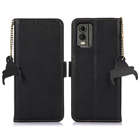 Coque Portefeuille Livre Cuir Etui Clapet A10D pour Nokia C210 Noir