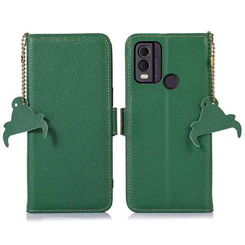 Coque Portefeuille Livre Cuir Etui Clapet A10D pour Nokia C22 Vert