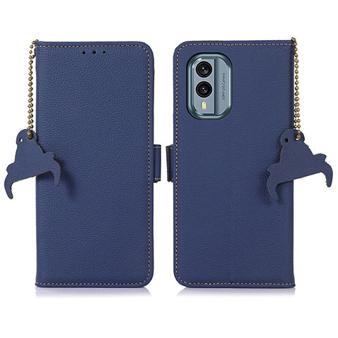 Coque Portefeuille Livre Cuir Etui Clapet A10D pour Nokia X30 5G Bleu