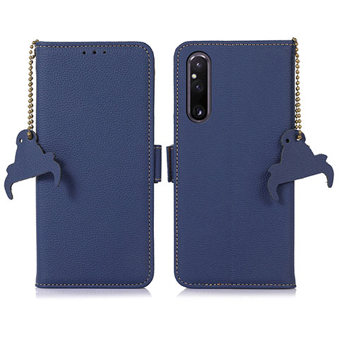 Coque Portefeuille Livre Cuir Etui Clapet A10D pour Sony Xperia 1 V Bleu