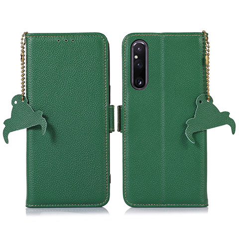 Coque Portefeuille Livre Cuir Etui Clapet A10D pour Sony Xperia 1 V Vert