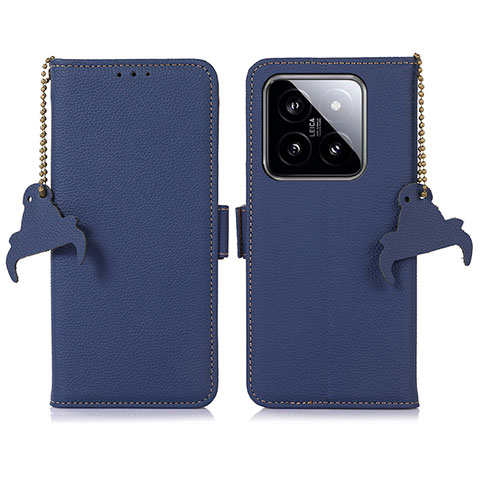 Coque Portefeuille Livre Cuir Etui Clapet A10D pour Xiaomi Mi 14 5G Bleu