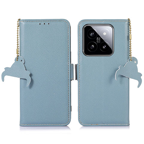 Coque Portefeuille Livre Cuir Etui Clapet A10D pour Xiaomi Mi 14 5G Bleu Clair