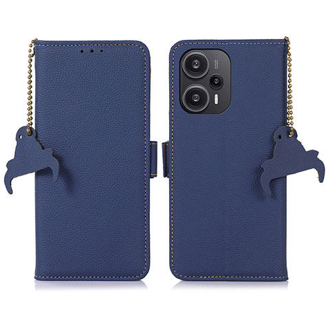 Coque Portefeuille Livre Cuir Etui Clapet A10D pour Xiaomi Poco F5 5G Bleu