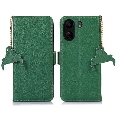 Coque Portefeuille Livre Cuir Etui Clapet A10D pour Xiaomi Redmi 13C Vert