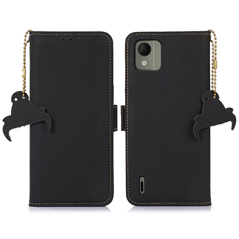 Coque Portefeuille Livre Cuir Etui Clapet A11D pour Nokia C110 Noir