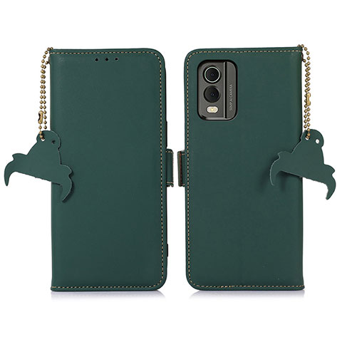 Coque Portefeuille Livre Cuir Etui Clapet A11D pour Nokia C32 Vert