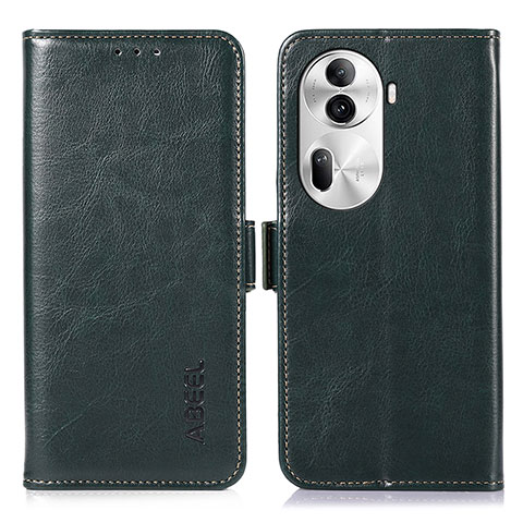 Coque Portefeuille Livre Cuir Etui Clapet A11D pour Oppo Reno11 Pro 5G Vert