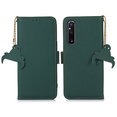 Coque Portefeuille Livre Cuir Etui Clapet A11D pour Sony Xperia 1 V Vert