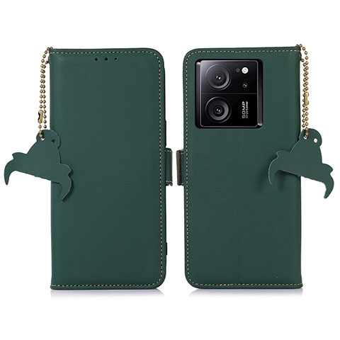 Coque Portefeuille Livre Cuir Etui Clapet A11D pour Xiaomi Mi 13T 5G Vert