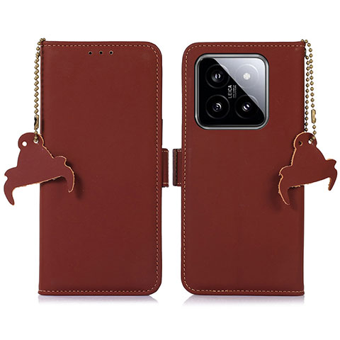 Coque Portefeuille Livre Cuir Etui Clapet A11D pour Xiaomi Mi 14 5G Marron