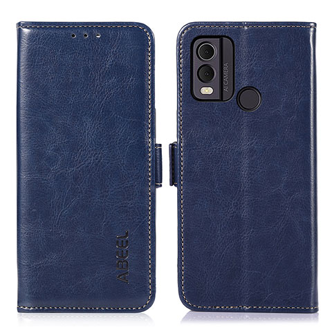 Coque Portefeuille Livre Cuir Etui Clapet A12D pour Nokia C22 Bleu