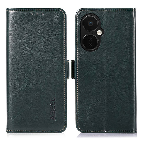 Coque Portefeuille Livre Cuir Etui Clapet A12D pour OnePlus Nord CE 3 Lite 5G Vert