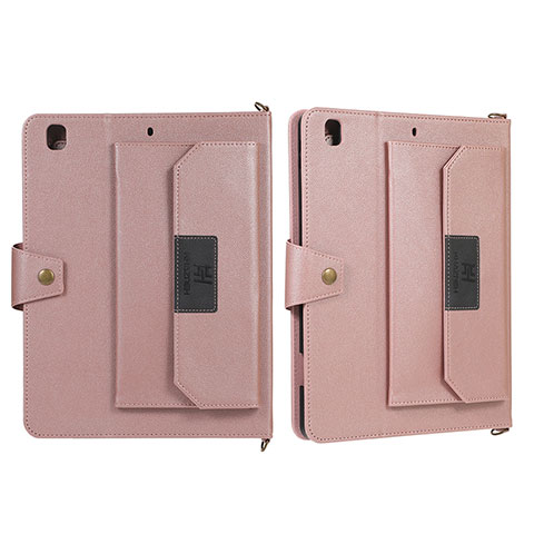 Coque Portefeuille Livre Cuir Etui Clapet AD1 pour Apple iPad 10.2 (2020) Or Rose