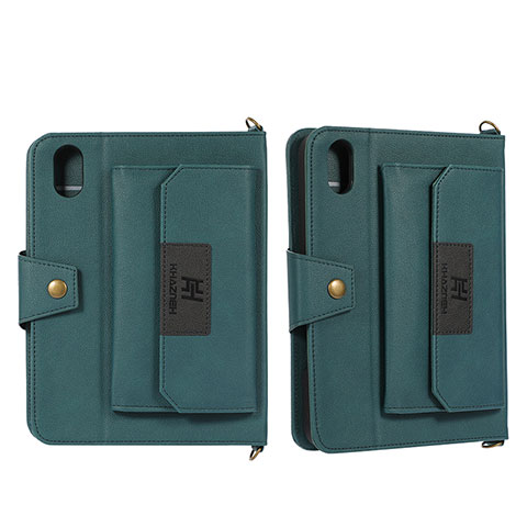 Coque Portefeuille Livre Cuir Etui Clapet AD1 pour Apple iPad Mini 6 Vert