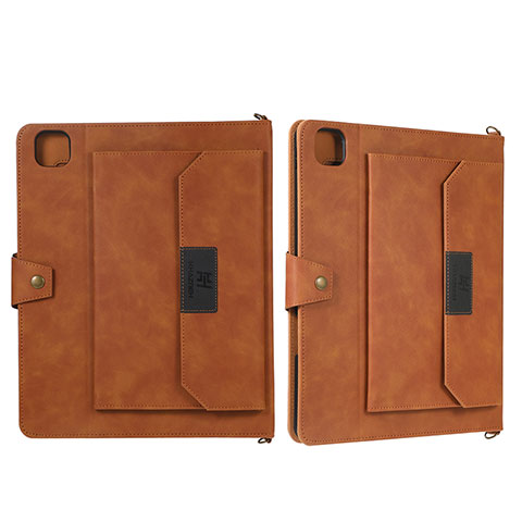 Coque Portefeuille Livre Cuir Etui Clapet AD1 pour Apple iPad Pro 12.9 (2020) Marron