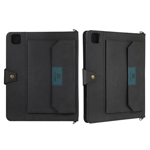 Coque Portefeuille Livre Cuir Etui Clapet AD1 pour Apple iPad Pro 12.9 (2020) Noir