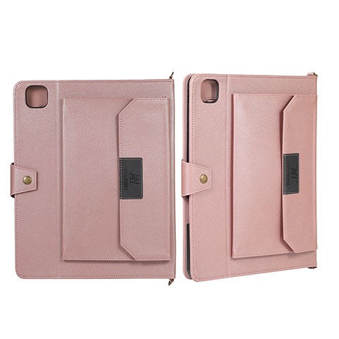 Coque Portefeuille Livre Cuir Etui Clapet AD1 pour Apple iPad Pro 12.9 (2020) Or Rose