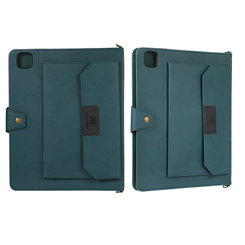 Coque Portefeuille Livre Cuir Etui Clapet AD1 pour Apple iPad Pro 12.9 (2021) Vert