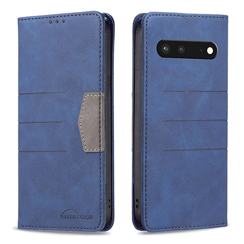 Coque Portefeuille Livre Cuir Etui Clapet B01F pour Google Pixel 7 5G Bleu