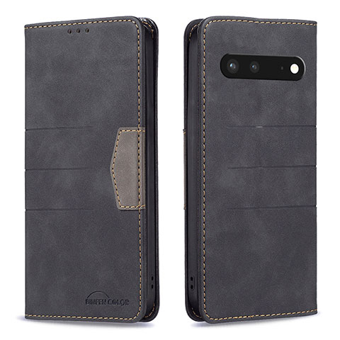 Coque Portefeuille Livre Cuir Etui Clapet B01F pour Google Pixel 7 5G Noir