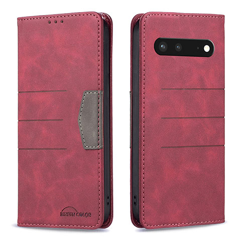 Coque Portefeuille Livre Cuir Etui Clapet B01F pour Google Pixel 7 5G Rouge