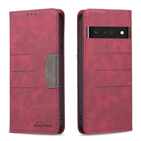 Coque Portefeuille Livre Cuir Etui Clapet B01F pour Google Pixel 7 Pro 5G Rouge